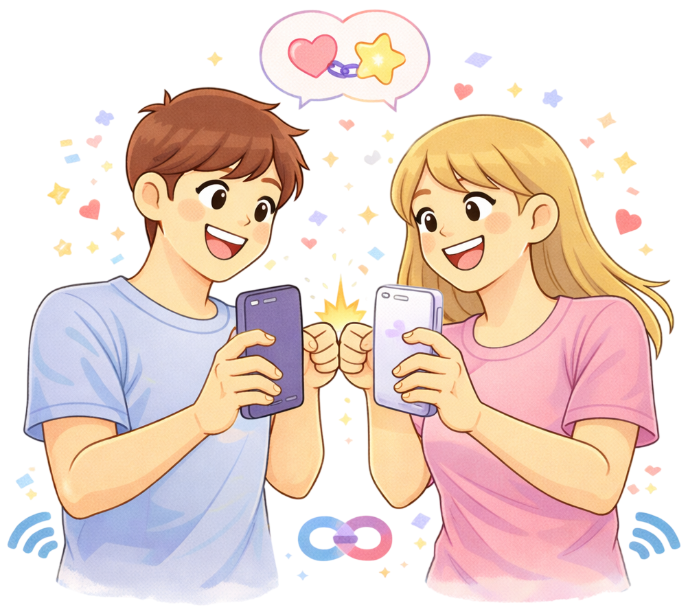 Illustration d'un couple qui se connecte pour jouer ensemble